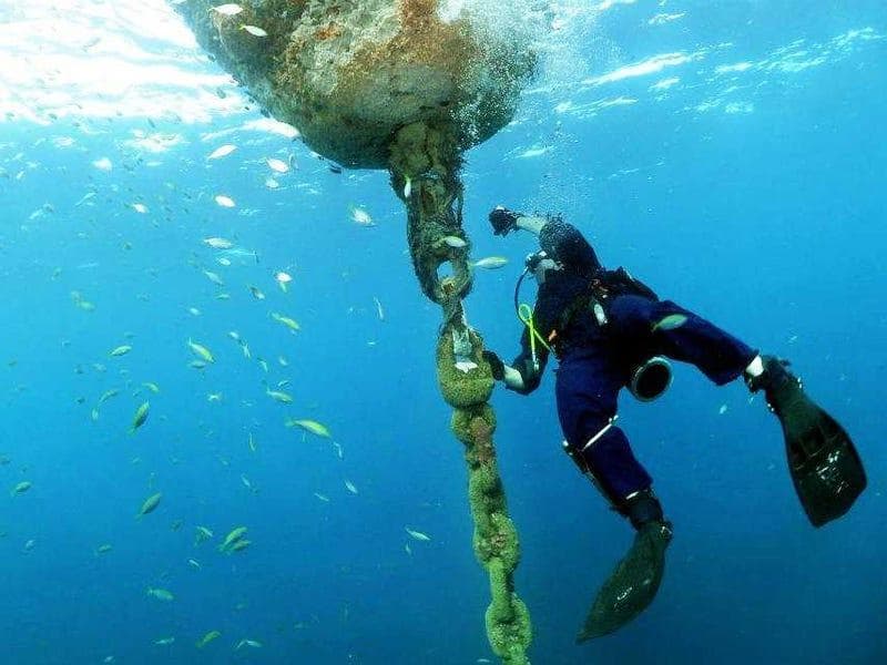 Inspección de líneas de fondeo